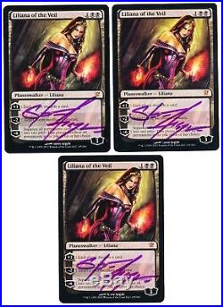 3x Liliana of the Veil x3 Innistrad MTG VLP SIGNED