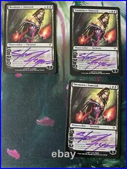 3x MTG Russian Liliana of the Veil Innistrad LP Signed by Artist