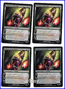 4x mtg Liliana of the Veil FOIL Innistrad LP-NM signed