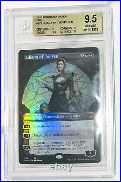 BGS 9.5 Dominaria United Borderless FOIL #373 Liliana of the Veil with10 surface