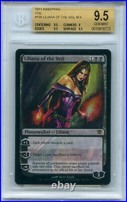 FOIL Liliana of the Veil Graded Beckett BGS 9.5 Innistrad MtG Magic Card Cards