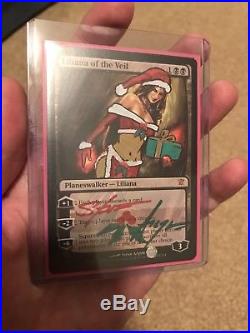 Liliana of the Veil Signed and Altered by Steve Argyle Christmas Themed