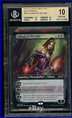 Liliana of the Veil Ultimate Masters toppers, BGS 10 Pristine. MTG pop 1 of 14