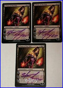 Liliana of the Veil x3 Innistrad MTG Signed NM