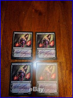 MTG 4X Signed Liliana Of The Veil Innistrad Magic The Gathering