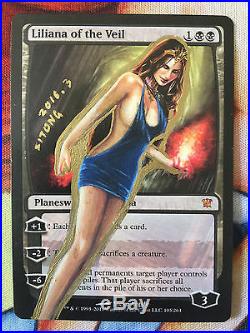 MTG ALTERED ART HAND PAINTED LILIANA OF THE VEIL SEXY LADY BY SITONG