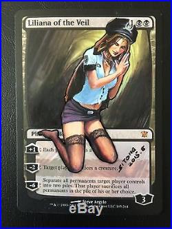 Mtg Altered Art Hand Painted Liliana Of The Veil Sexy Police By Sitong. 