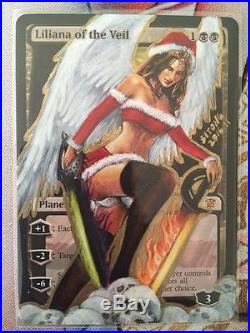 Mtg Altered Art Hand Painted Liliana Of The Veil Sword Of Merry Christmas By St