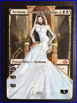 Mtg Altered Art Hand Painted Russian Liliana, The Last Hope Iron Throne By Siton