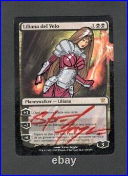 MTG Liliana of the Veil Altered and Signed by Steve Argyle (EX) ITALIAN