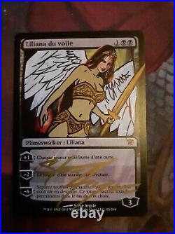 MTG Liliana of the Veil Angel Altered and Signed by Steve Argyle (NM) FRENCH