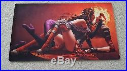 Magic the Gathering Liliana & Chandra Sexy Playmat Original Art RARE