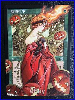 Mtg Altered Art Hand Painted All Saints' Day Liliana And Chandra By Sitong