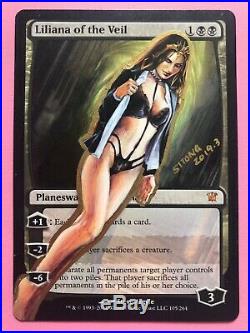 Mtg Altered Art Hand Painted Liliana Of The Veil Erotic Underwear By Sitong