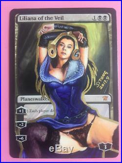 Mtg Altered Art Hand Painted Liliana Of The Veil Lovely Liliana By Sitong
