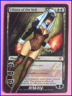 Mtg Altered Art Hand Painted Liliana Of The Veil Sexy Lady By Sitong