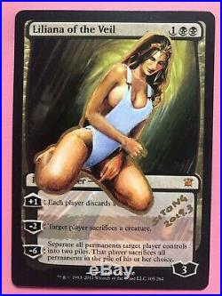 Mtg Altered Art Hand Painted Liliana Of The Veil Sexy Swimwear By Sitong