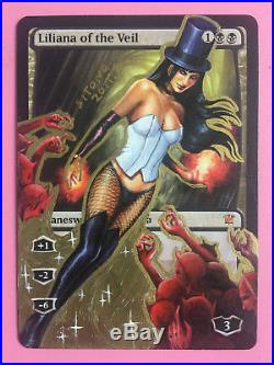 Mtg Altered Art Hand Painted Liliana Of The Veil Sexy Zatanna By Sitong