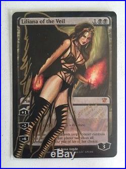Mtg Altered Art Hand Painted Liliana Of The Veil Victoria's Secret(bk) By Sitong