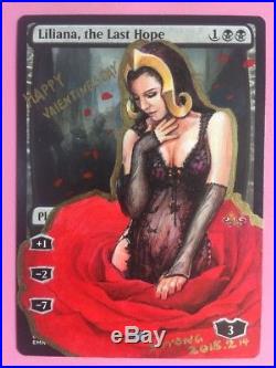 Mtg Altered Art Hand Painted Liliana, The Last Hope Happy Valentine's By Sitong