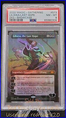 PSA 8 Graded Liliana, the Last Hope Textured Foil Double Masters 2022